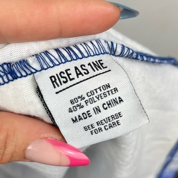 rise As 1ne Mens Short Sleeve Graphic Tee Blue White Cloud - Picture 10 of 11